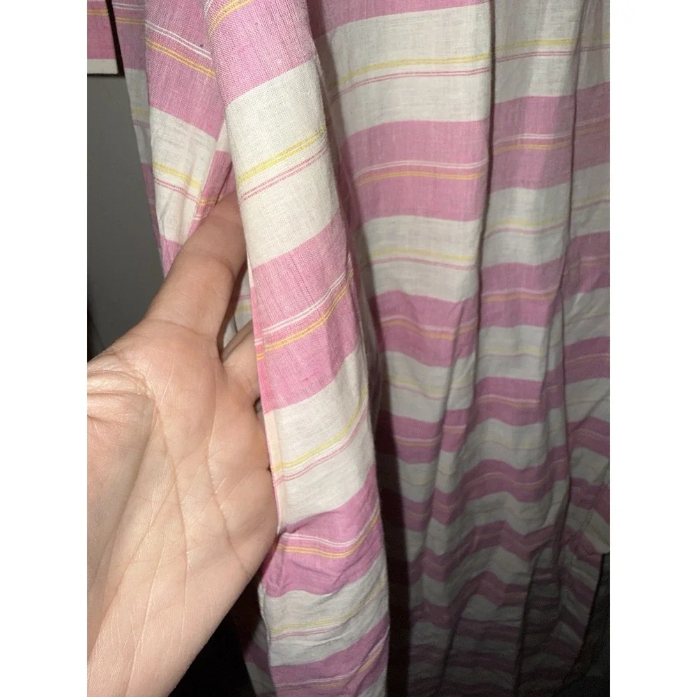 Bloomingdale's Cotton Robe‎ , Ruffles Pockets , Striped , Tie, Lightweight NWT